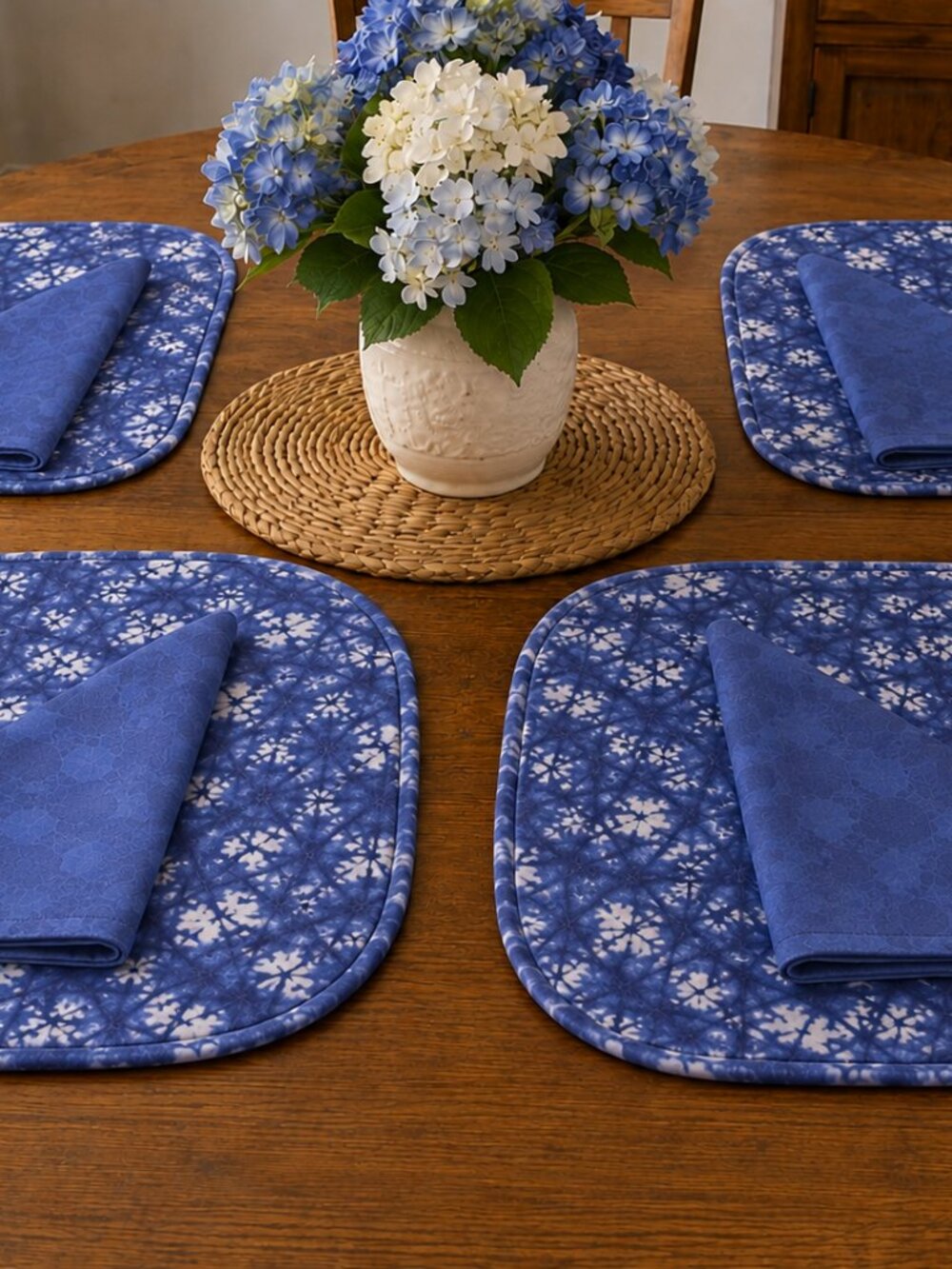 Nigerian Placemats & Napkins Deep Blue